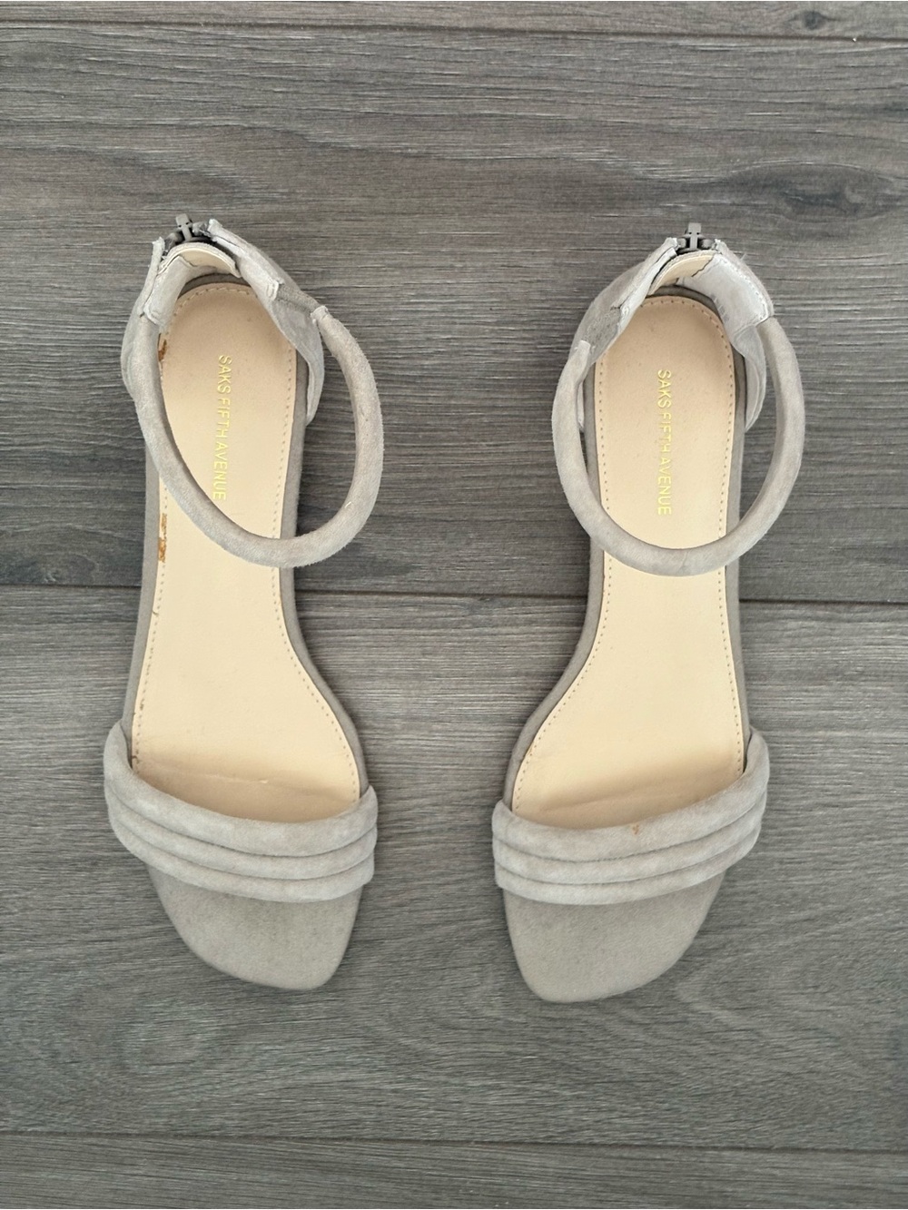 Women’s Saks Fifth Avenue Tan Suede Ankle-Strap Sandals - SIZE 7.5